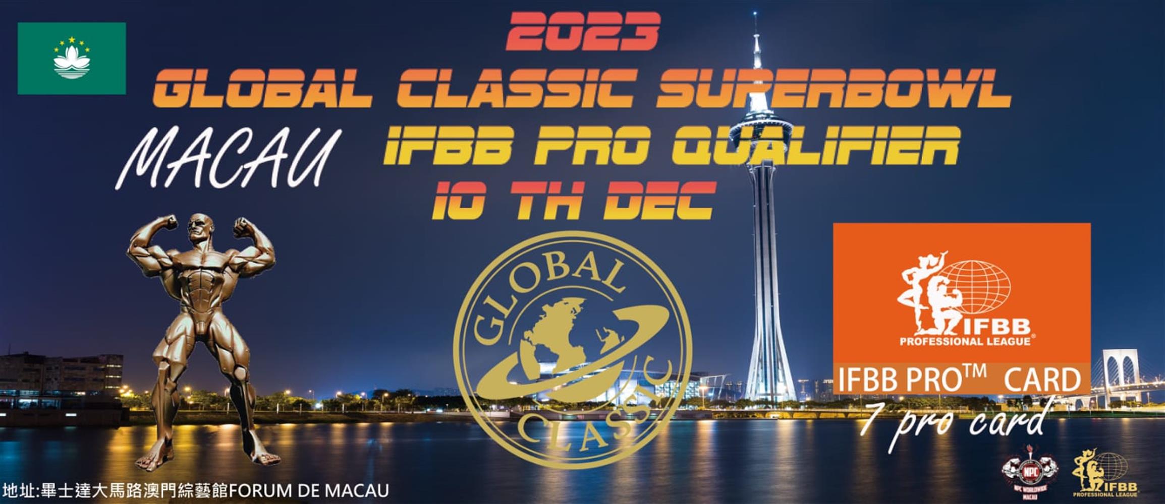 2023 NPC Worldwide Global Classic Superbowl Macau IFBB Pro Qualifier Athlete Registration