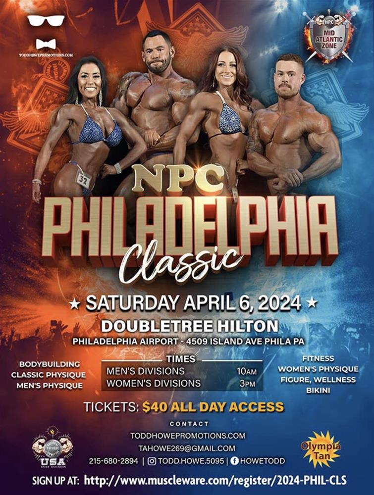 2024 NPC Philadelphia Classic การลงทะเบียนนักกีฬา